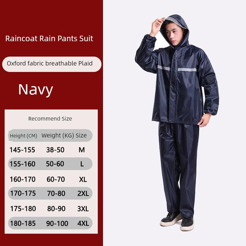 Cycling Rain Poncho Two-Piece Rain Pants Women's Raincoat and Rain Pants Two-Piece Set Plus Size Travel Set New Construction Style One-Piece Rain Suit