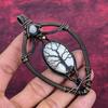 Tree Of Life Black Mother Of Pearl Pendant Copper Wire Wrapped Jewelry Rainbow Moonstone Pendant