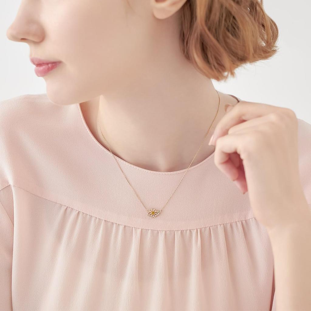 Canal Official Birth Silver Daisy Birthday Gift for Jewelry Case 152434021002 4.0C [February Flower] Necklace, Women, Included,