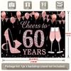 Party Backdrop Fabric 1 Piece 60th Birthday Decoration Banner "To Celebrate 60 Years" Rose Gold 60th Birthday Backdrop Fabric