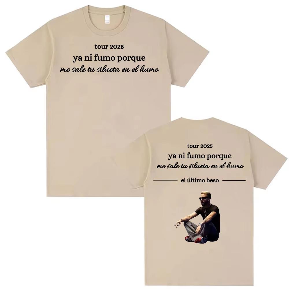 Mora Ya Ni Fumo Porque El Ultimo Beso Printed Tee Shirt Mens Clothing High Street Vintage Tshirt Pure Cotton Summer T Shirt