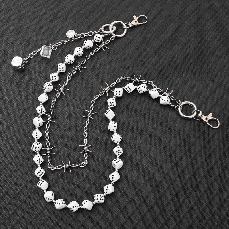 Punk Hip Hop Multi-Layer Dice Waist Chain Metal Belt Accessory Jeans Unisex