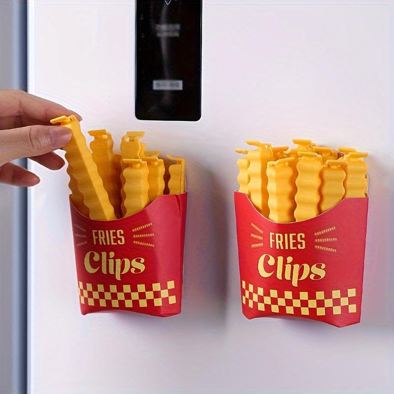 12PCS Food Safe French Fry Shaped Sealing Clips Reusable Snack Bag Clips for Kitchen Pantry Storage Organization