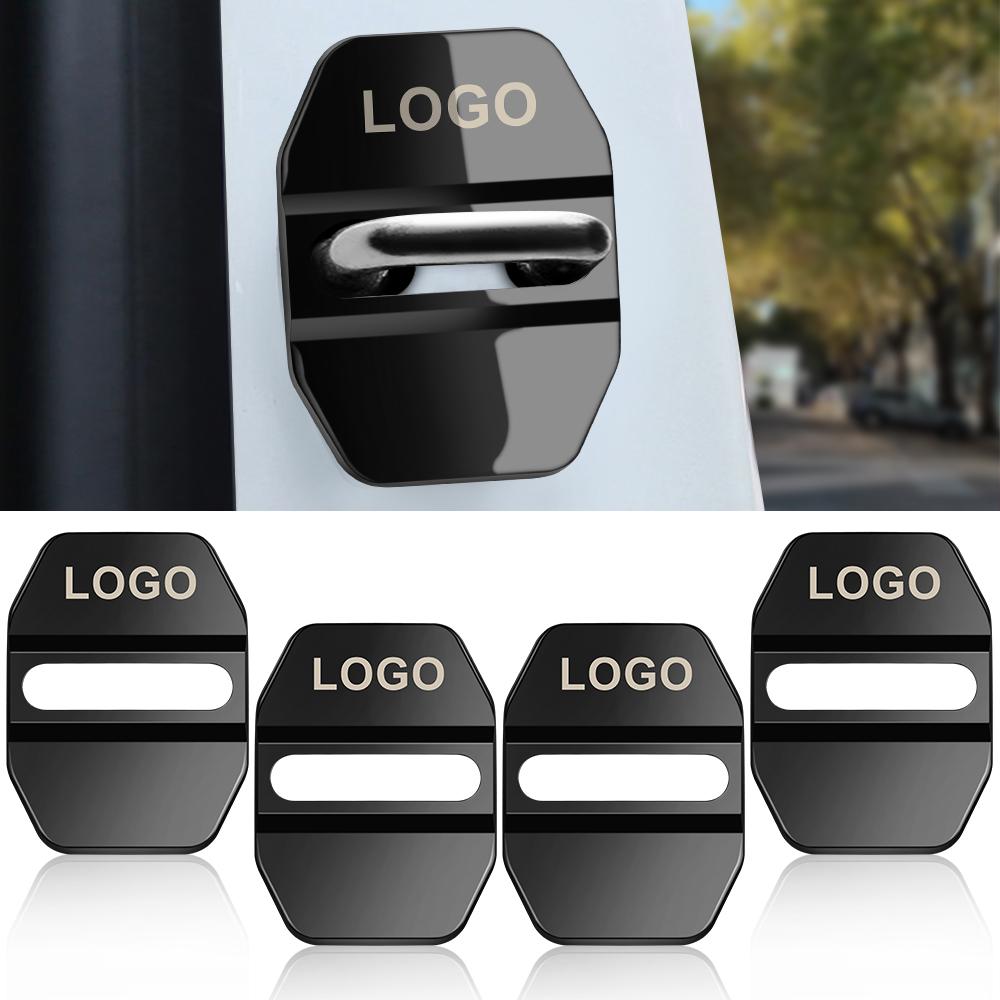 4pcs Black Door For Brabus Lock Cover BRABUS Buckle Cover Protect Case Door Lock Cover For Mercedes W205 W212 W463 W177 GLA GLC