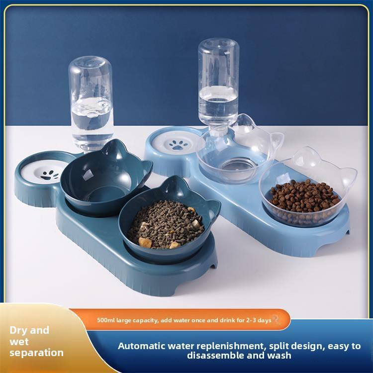 Cat Bowl Dog Bowl Anti-Spill Automatic Water Dispenser Dog Bowl Cat Bowl Dog Bowl No Wet Mouth Non-Slip Pet Bowl Supplies