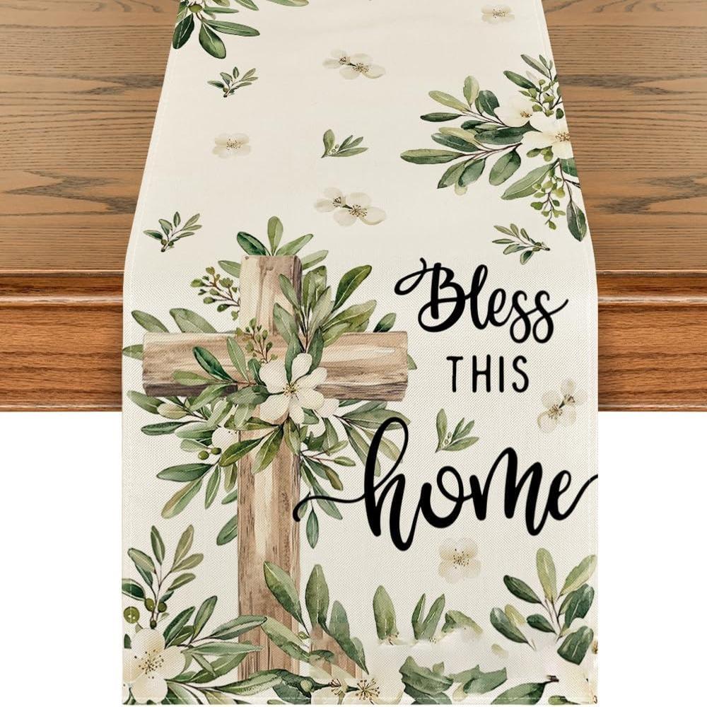 Leinen Ostertischdecke Ei Hase Platzset Neu Frohe Ostern Tischläufer Küche