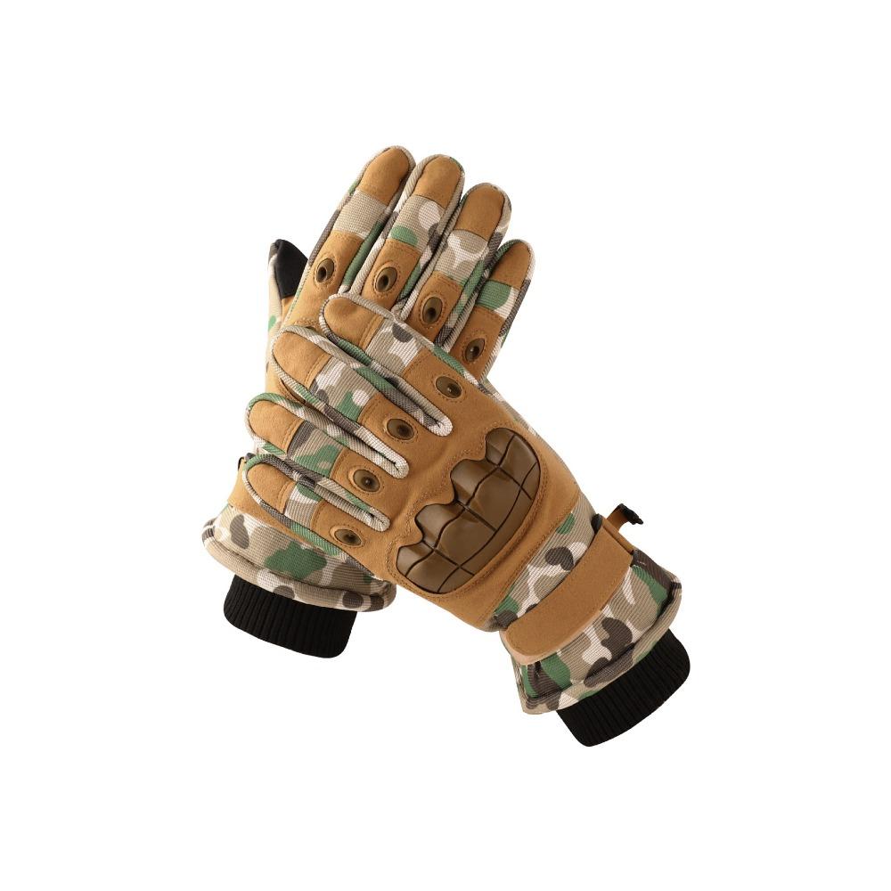 Tactical Gloves Men's Cotton Thickened Touch Screen Windproof Waterproof Protective Velvet Thermal Gloves