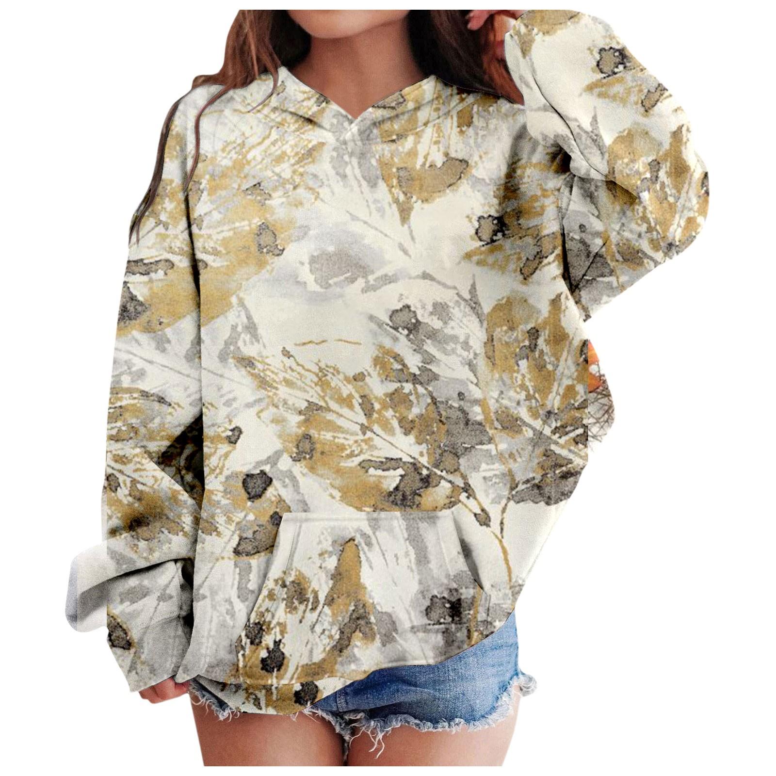 

Casual Lightweight Hoodie with Nature-Inspired Branch Print Relaxed Fit Pullover Sweatshirt for Outdoor and Everyday Wear 160 хаки