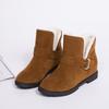 Stylish Womens Warm Low Heel Snow Martin Flap Boots For Mid Calf Comfort