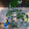 Outdoor Suspended Mesh Cage Bird Feeder Tubular Squirrel Proof Bird Feeder Metal Bird Feeder For Lawn Outdoor Backyard