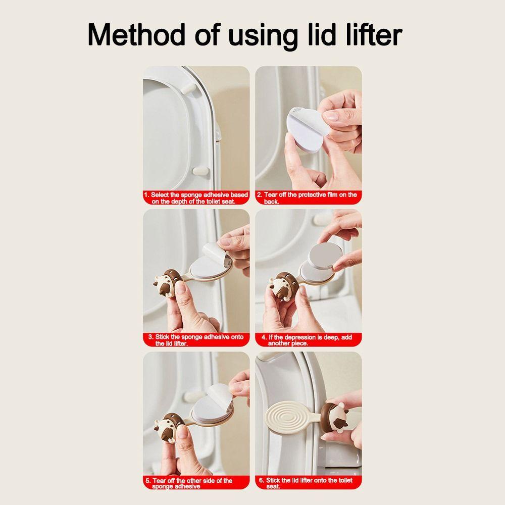 1/2 ks Kryt záchodového sedátka ve tvaru krávy Zvedací zařízení Držák madla záchodové mísy Koupelnové nářadí