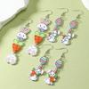 Easter Acrylic Rabbit & Carrot Earrings - Cute, Creative Cartoon Design for Women