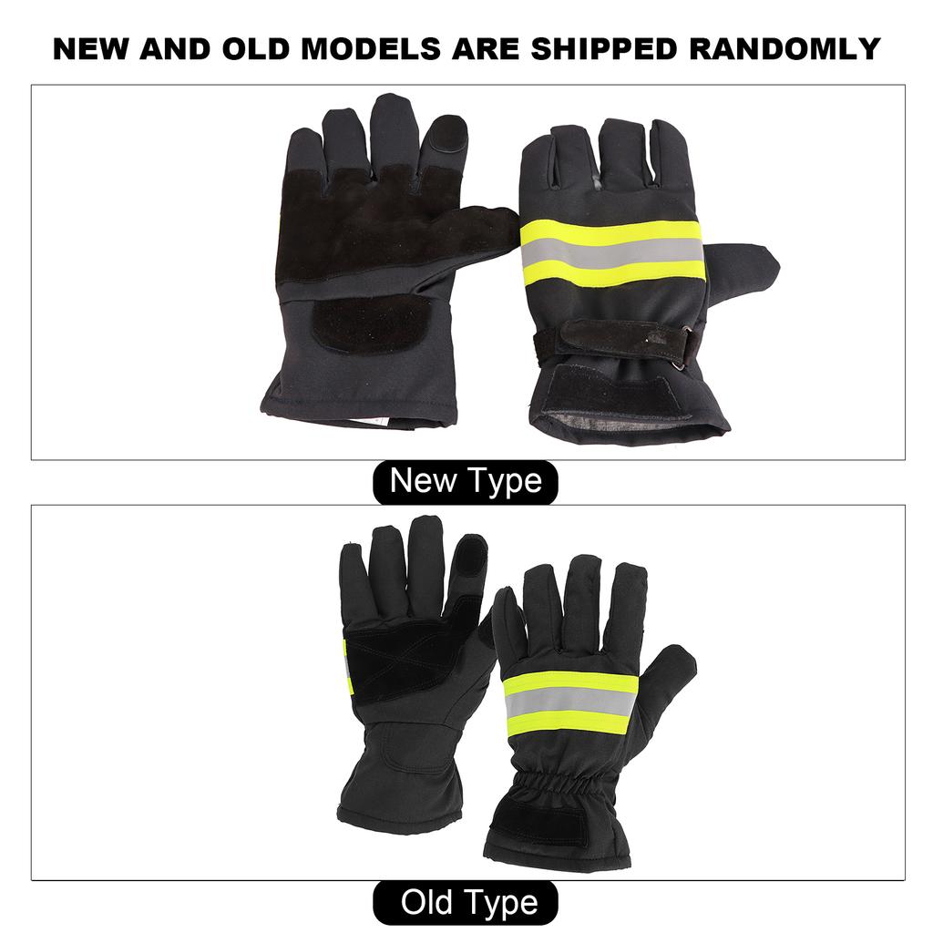 Flammhemmende Feuerwehrhandschuhe, hitzebeständig, wasserdicht, atmungsaktiv, Feuerwehr-Handschutzhülle, Schwarz und Gelb