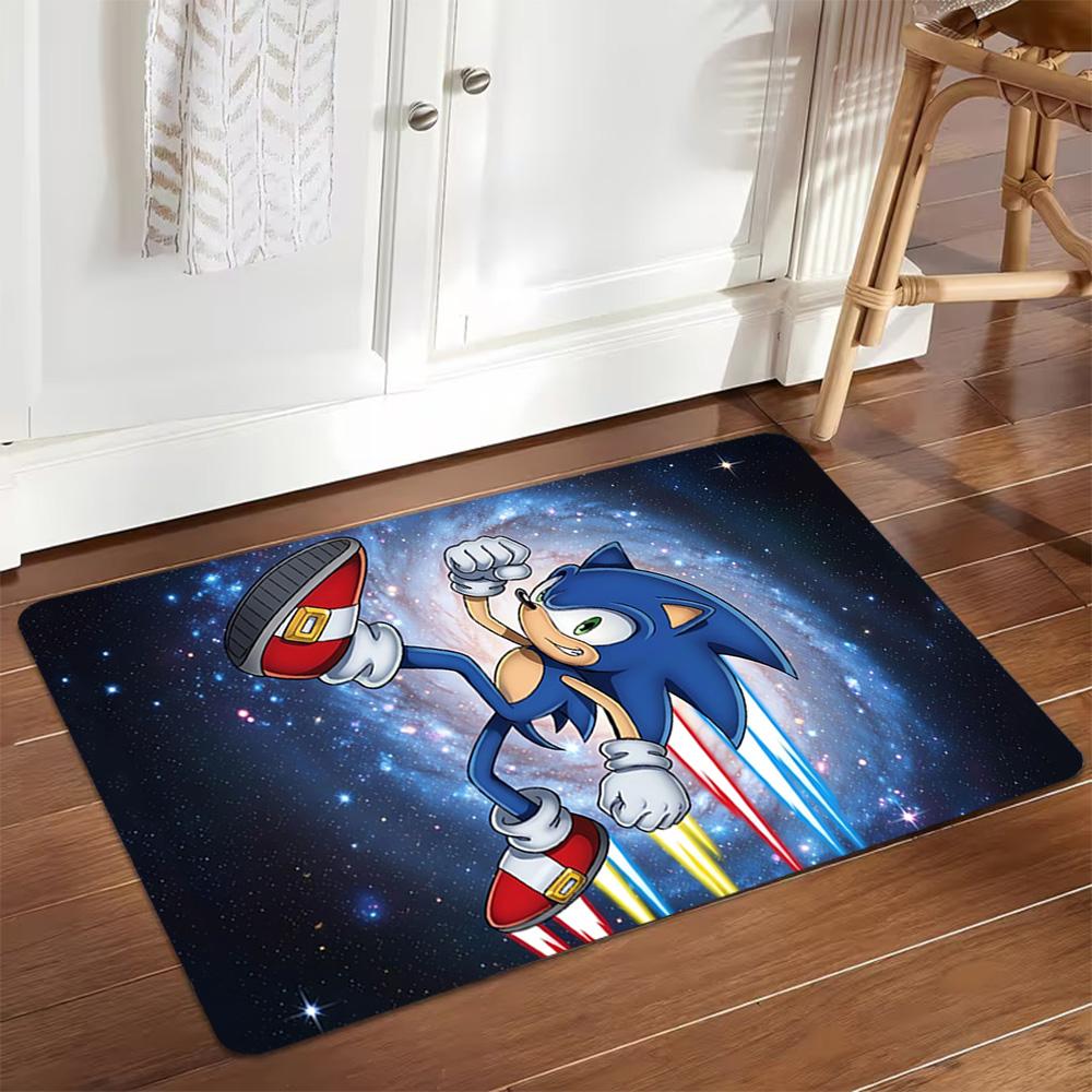 Sonic The Hedgehog Poster Decoration,Carpet,Living Room,Bedroom, Non-slip,Square rug