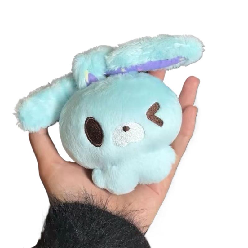 Caramel Rabbit Plush Toy Keychain Bunny Soft Stuffed Doll Pendant Car Key Ring Backpack Bag Decor Kid Gift