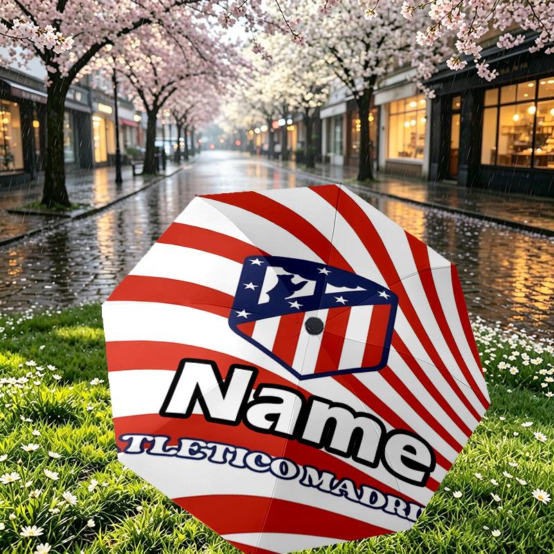 Custom Name Personalized football team Print Umbrella, Auto Open Close, 8‑Rib Sturdy Frame, Commute Camping Hiking Use, Birthday Gift