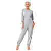 Womens Elderly Adaptive Jumpsuit Back Legs Double Zip Long Sleeve Long Pants Nursing Romper Special Needs Wear