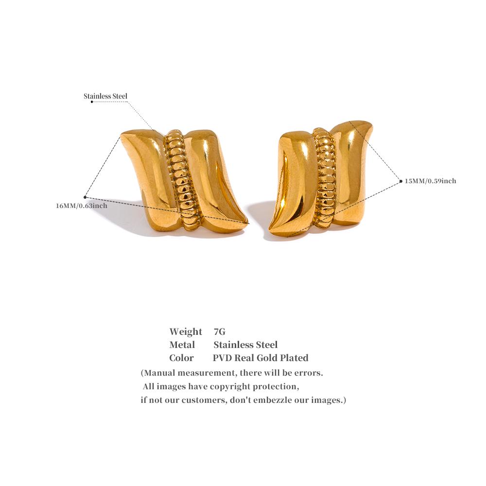 Eetit 316L Edelstahl Geometrische Wasserdichte Ohrstecker Gold Farbe Textur Mode Frauen Vintage Charme Schmuck Gala Geschenk