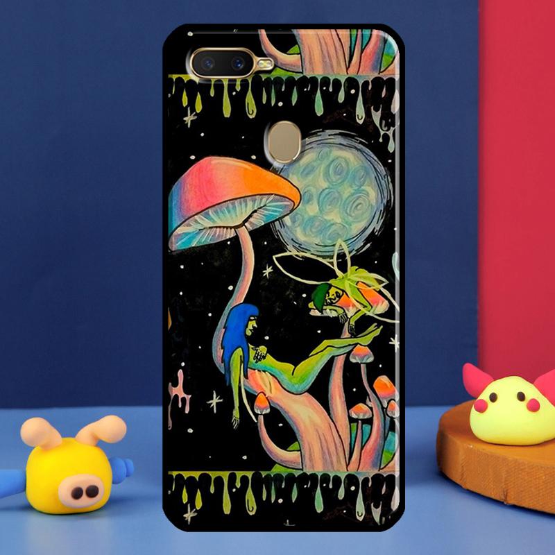 Psychedelic Mushrooms Florals Case For Oppo A96 A76 A16 A74 A94 A54 S A57 A77 A58 A78 A98 A5 A9 A91 A15 A17 A52 A72 Cover