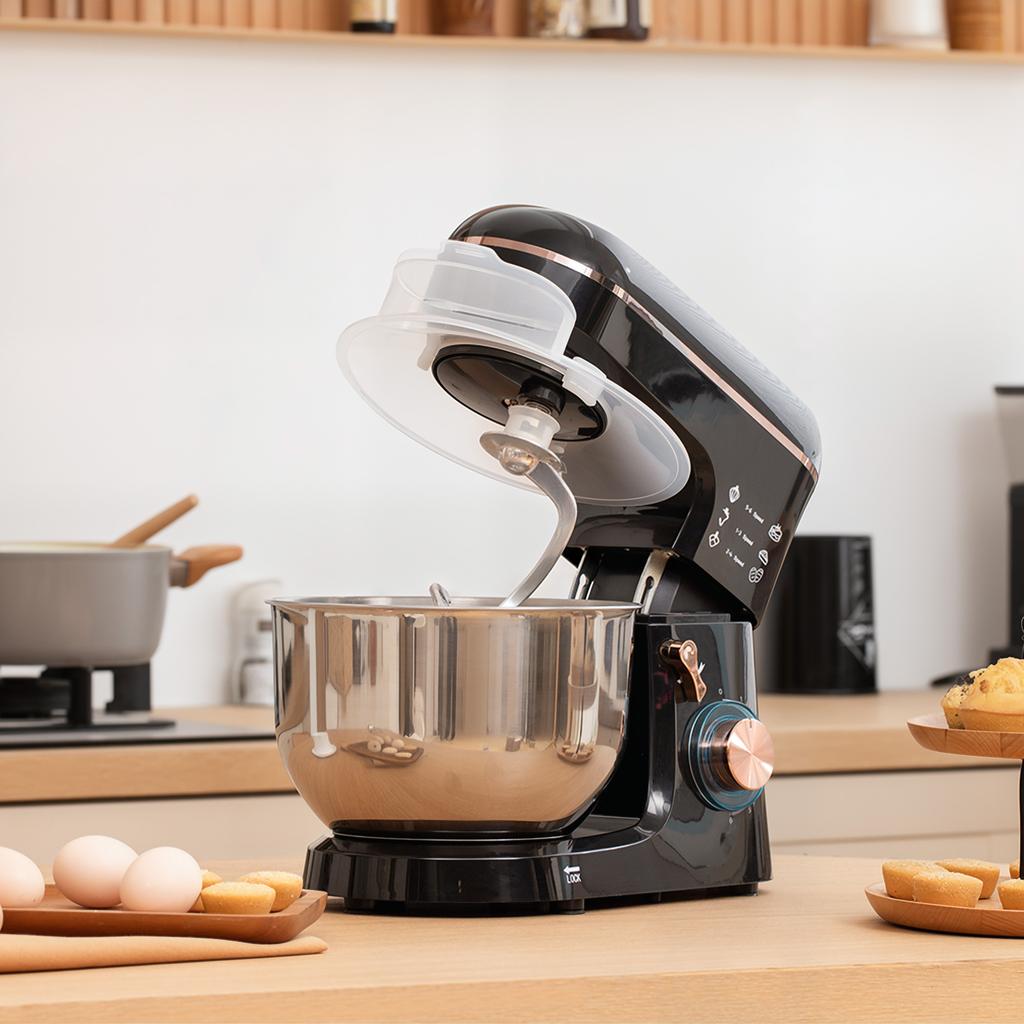 Stand Mixer, Kitchen Machine, Mixing Appliance, 6 Speeds, 5.5L Stainless Steel Bowl, Black