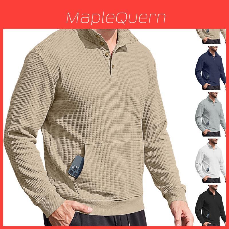 Polyester Long Sleeve Polo Shirt With Stand Collar And 3d Pocket For Casual Urban Men