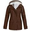 Warme Winddichte Damen Hardshell Jacke Herbst Winter Samt Kapuze Bergsteiger Mantel Einfarbig Mittellange Jacke