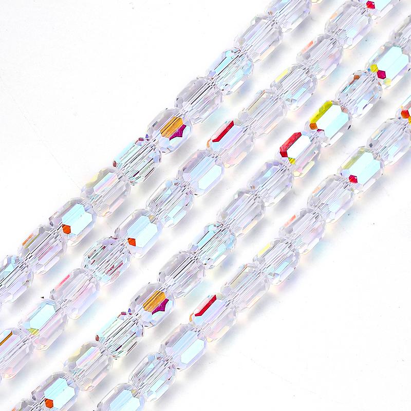 8mm Glass Column Beads Crystal Barrel Faceted Loose Spacer Craft Beads for Bracelet Necklace Earring Wind Chime Jewelry Making