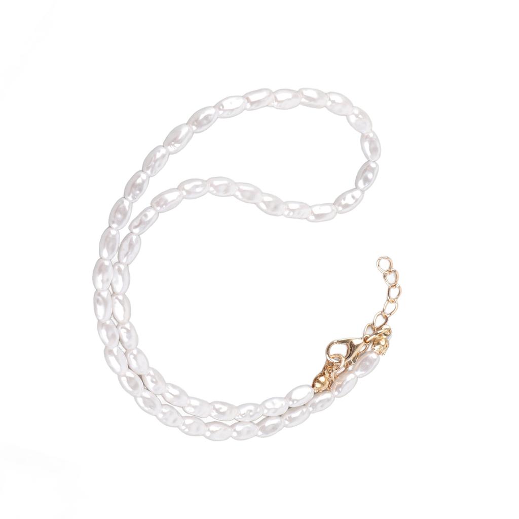 Imitation Pearl Necklace Baroque Necklace Short Tiny Chain Necklace Handmade Vintage Necklace Jewelry for Women Girls