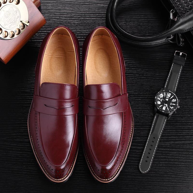 Fashion Spring Men Shoes Leather Men's Dress Shoes Luxury Mens Business Oxfords Formals Shoes Classic Gentleman Shoes for men
