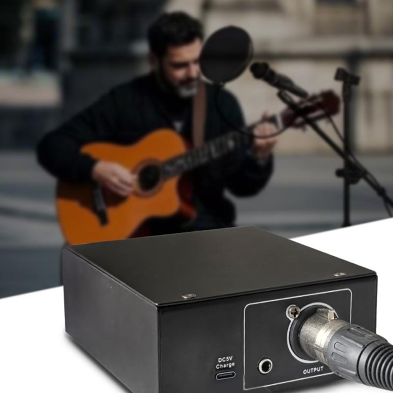 Professional 48V Power Adapter and XLR Cable Set Battery Led Light for Studio Recording