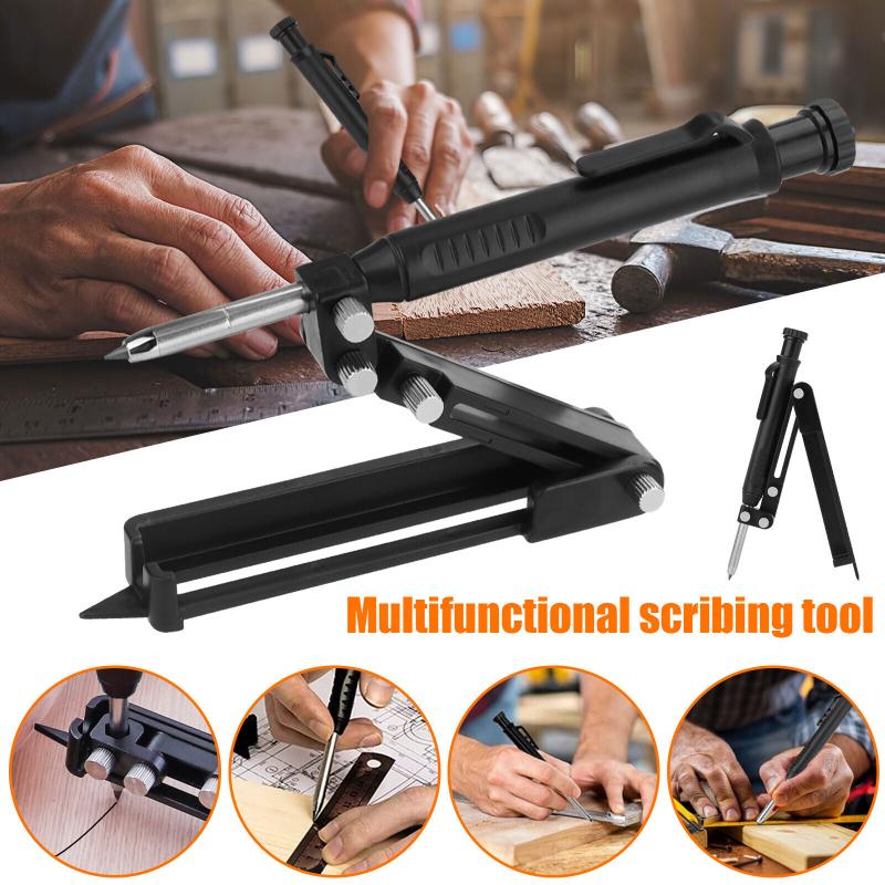 Scribing Pencil Tool Portable Lightweight Adjustable Clip Design Multifunctional Woodworking Profile