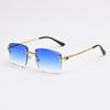 HBK 2022 Luxury Sunglasses Custom Designer Small Rectangle Sun Glasses 2022 Trendy Woman Rimless Sunglasses