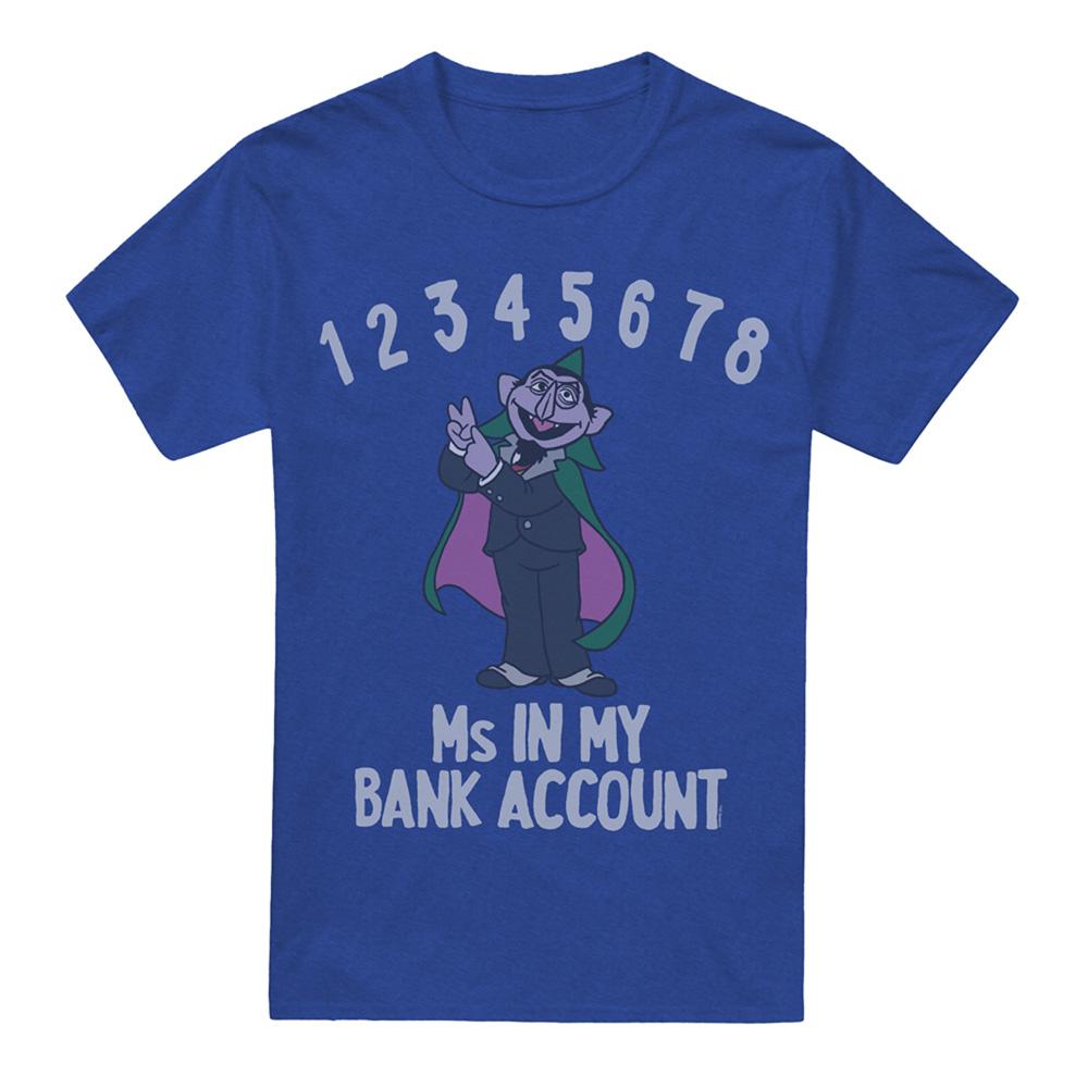 Sesame Street Unisex Adult Bank Account Count Von Count T-Shirt