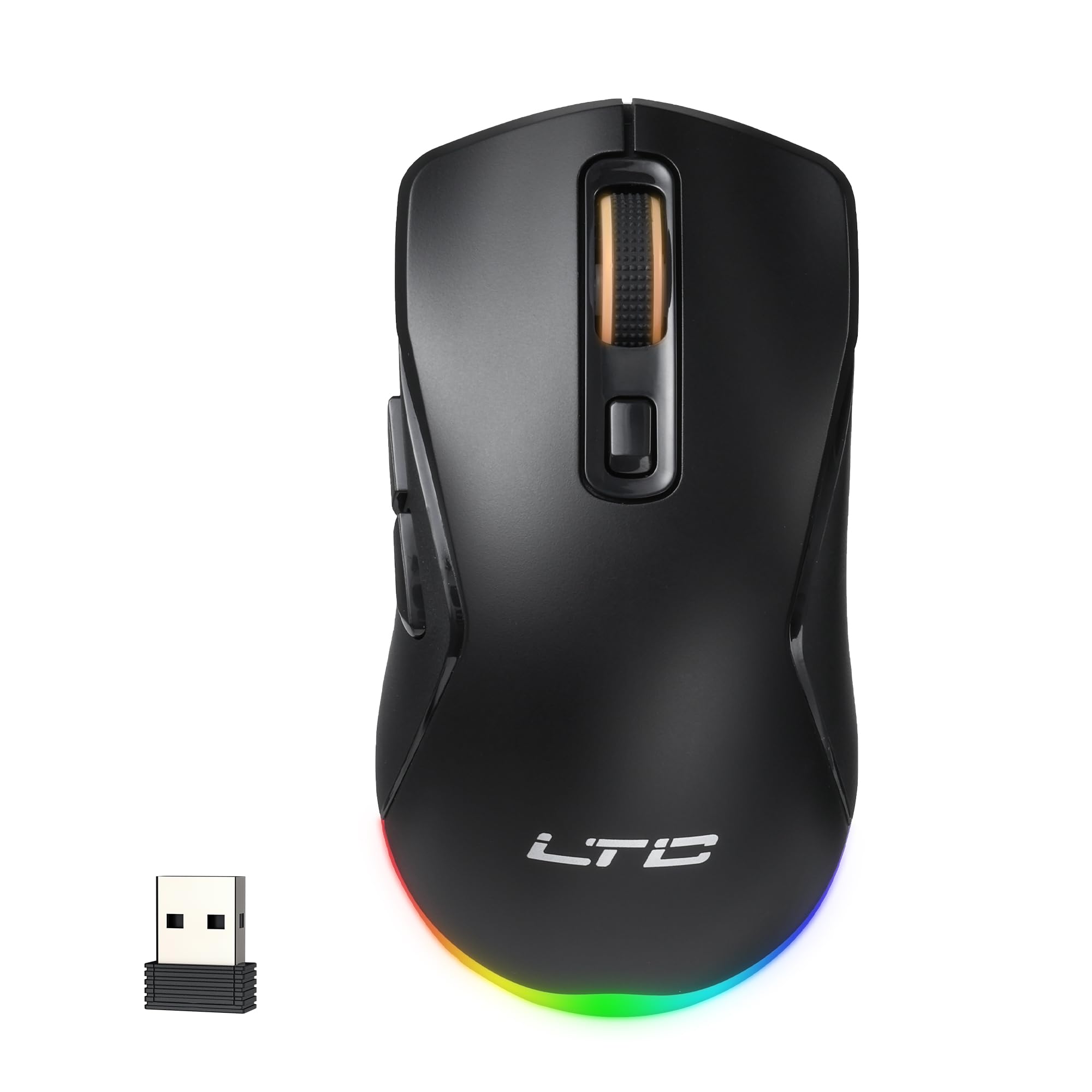 

LTC GM025 Бездротова Ігрова 12000 DPI PAW3311 Ергономічна Миша 6 Програмованих Налаштовувана RGB Професійне ПЗ Трирежимна Миша, Сенсор, чорний