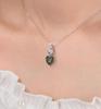925 Sterling Silver Opal Pendant Necklace Cubic Zirconia Necklaces, Mother's Day Birthday Gift for Mom Wife Her