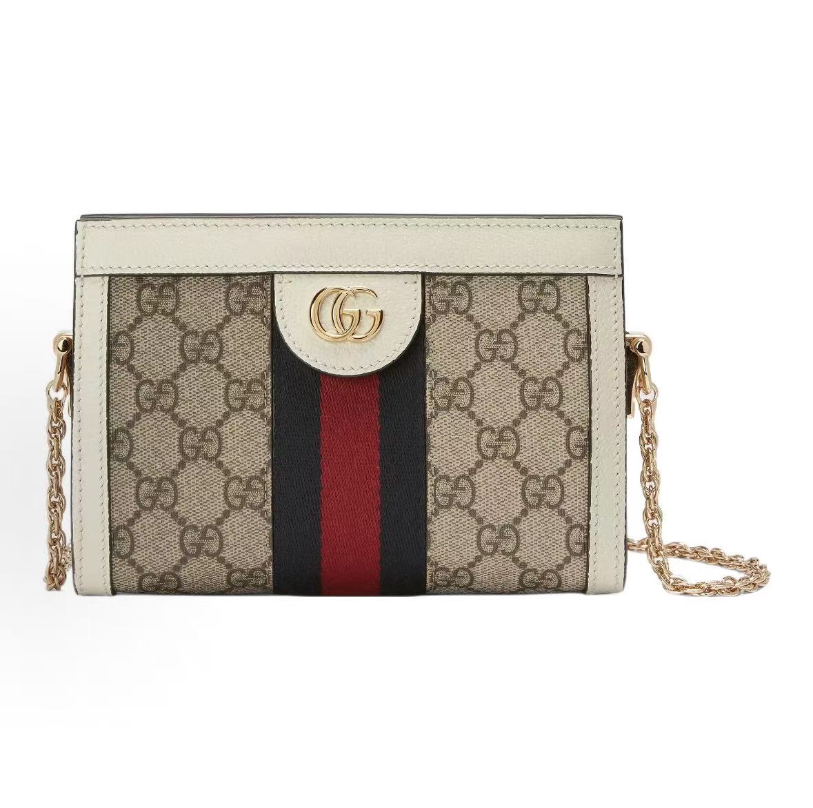 Gucci Ophidia Vintage Floral Logo Chain-Striped