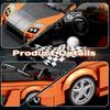 Orange Sports Car Building Block Creative City Vehicle Classic Car Model Bricks Desktop Display Kids Toys Holiday Gifts