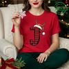 Harajuku Style Christmas Reindeer Alphabet TShirt Family Matching Outfits Korean Fashion Xmas Party Wear for Parents Kids Shirts