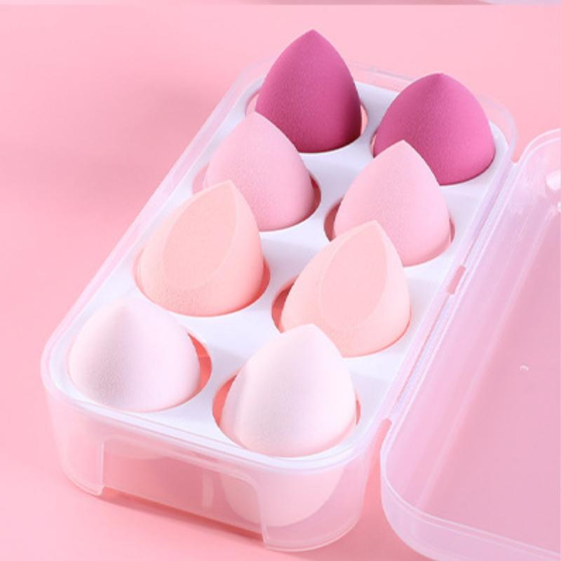 

8 шт. спонж для макияжа косметика пудра пуховка основа макияж для женщин блендер набор инструментов для макияжа инструменты(Нет коробки) 8PCS розовый