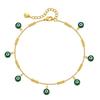 Vintage 18 Karat Vergoldetes Türkisches Auge Tropföl Knöchelarmband für Damen