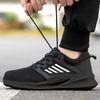 Work Safety Shoes Lightweight Breathable Mesh Work Sneakers Steel Toe Work Shoes Black Protective Work Sneakers for Men Women