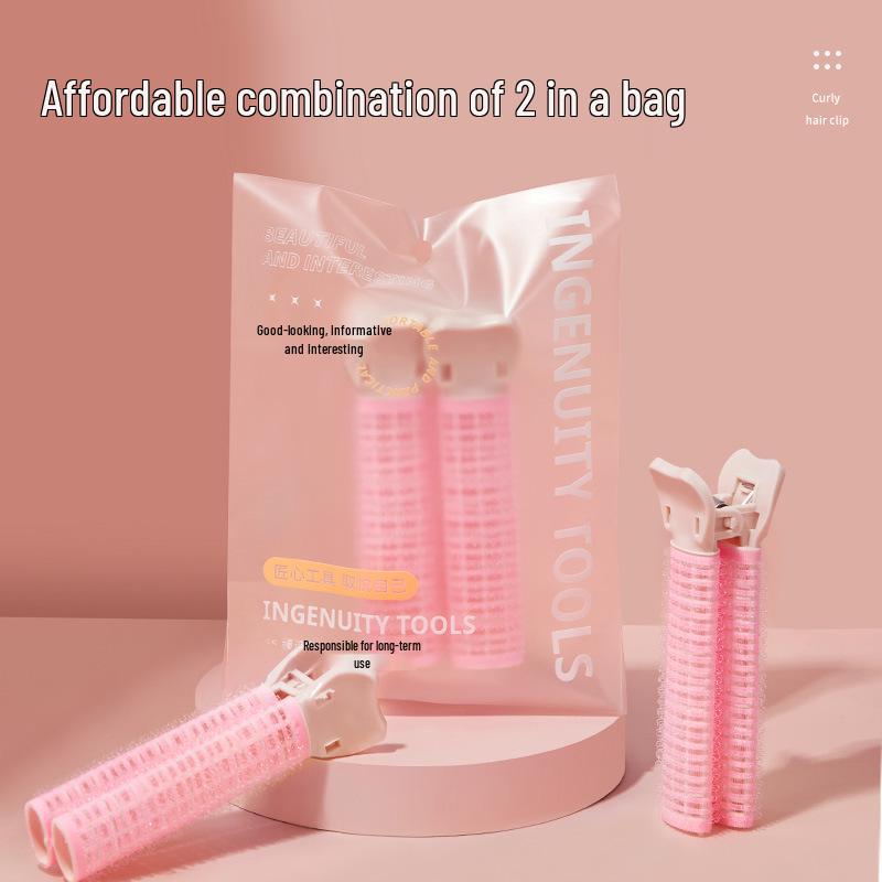 Fluffy Curling Iron & No-Trace Hair Clips Set