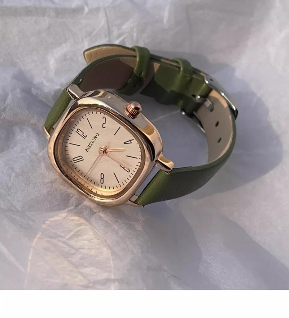 Casual Watches Simple Square Dial Retro Quartz Wristwatches Leather Strap Fashion Girls Students Clock Gifts Reloj Para Mujer