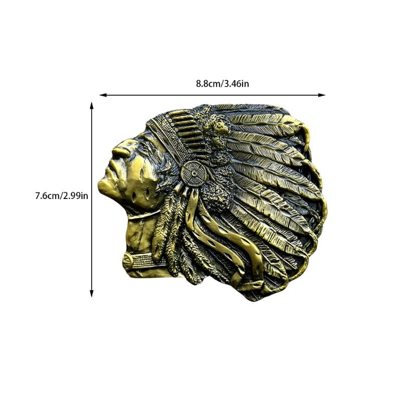 Western Styles Belt Buckle with Indian Tribal Pattern For Casual And Formal Wear Women Men Unisex Belt Clasp Accessory