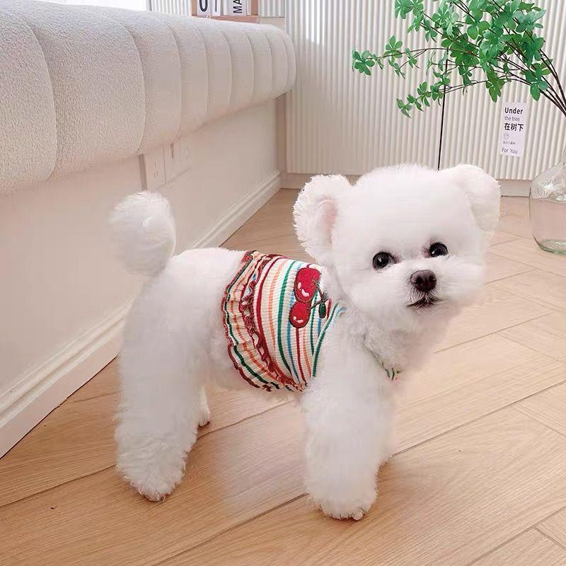 Lightweight Pet Vest Small Dogs Cats - Rainbow Stripe Design Breathable Cotton Blend S To XL Sizes