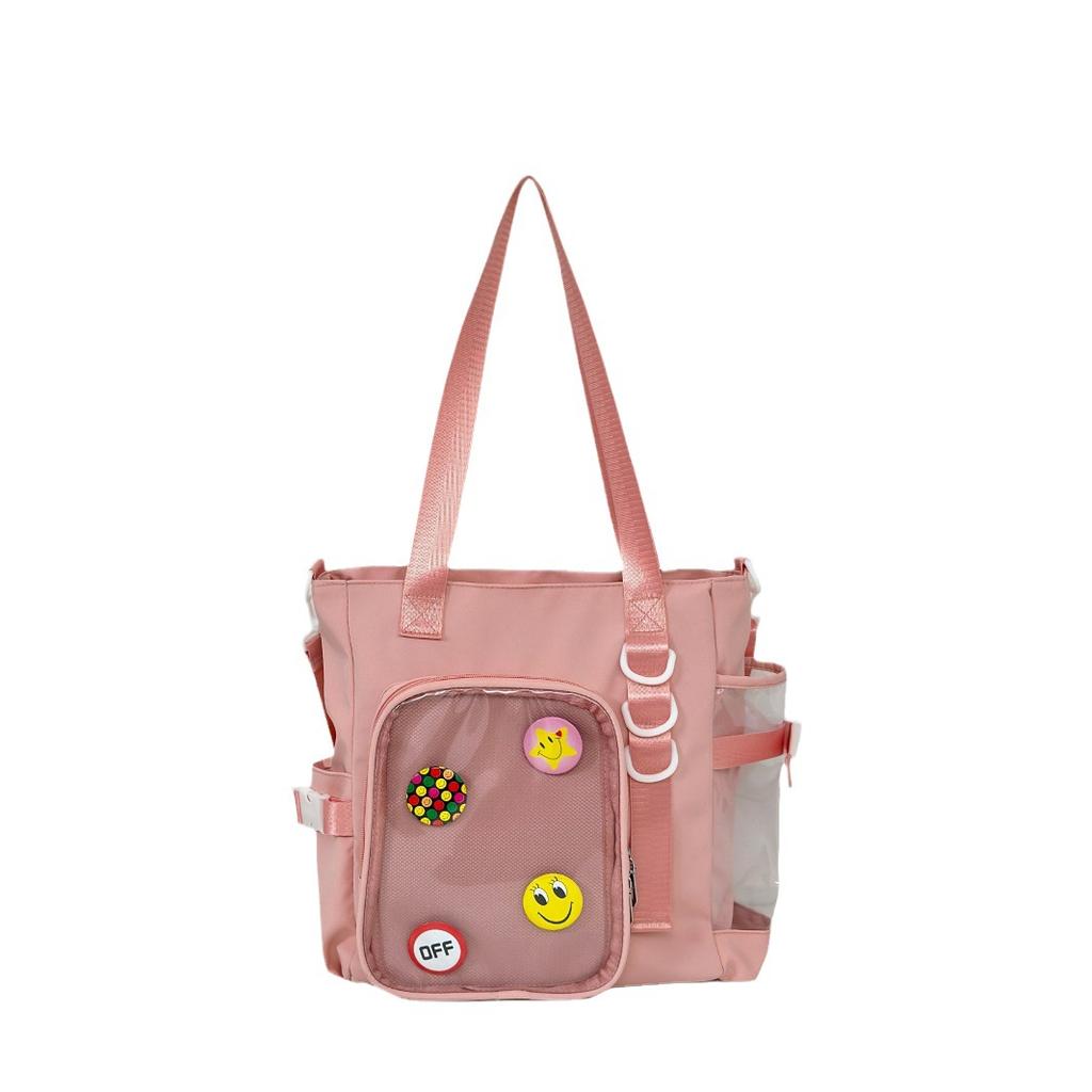 Mori Pain Bag Versatile Tote Bag ins Wind Transparent Shoulder Bag Women's Large Capacity Campus Student Versatile Messenger Bag