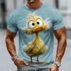 Men's Animal Funny Duck T Shirt Short Sleeve T Shirt 3D Print Crew Neck Shirt Exaggerated Designer
