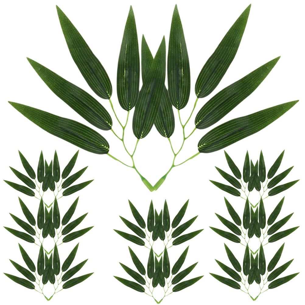 30 Pcs Simulated Bamboo Leaves Leaf Decor Plant Room Plastic Lifelike Arrangement Ornaments