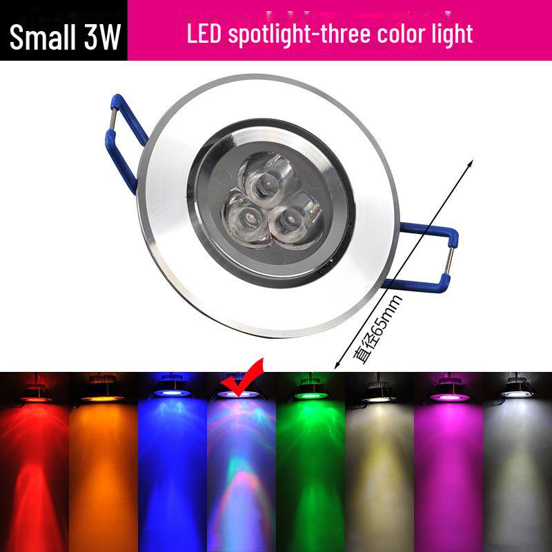 Color-Changing LED Downlight: Red, Blue, Green, Purple Lights, 3W/5W, Ideal for KTV Ceilings