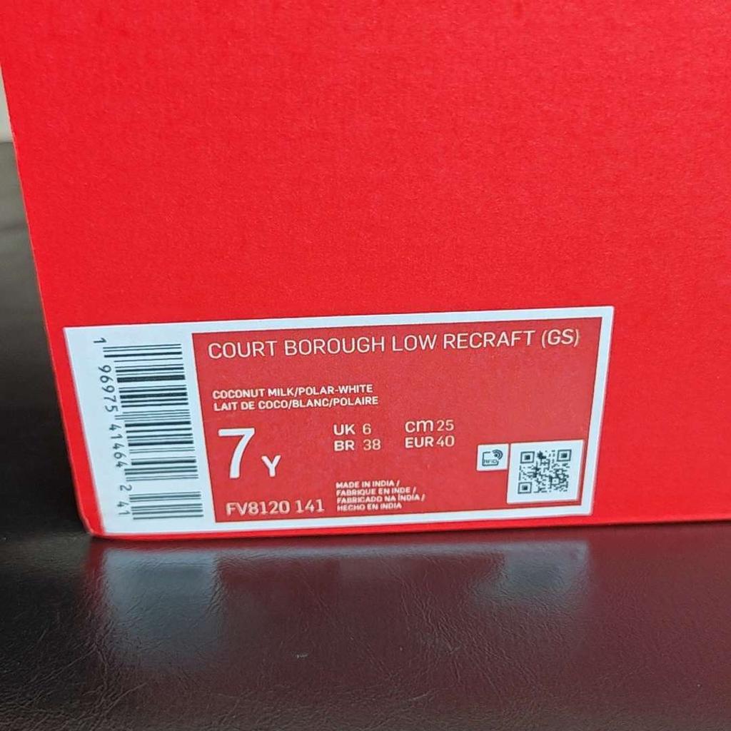 Nike Court Borough Low Recraft GS Mleko Kokosowe Biały Polarny Dziecięce Sneakersy Niebieski Jasnoniebieski Ciemnofioletowy FV8120-141